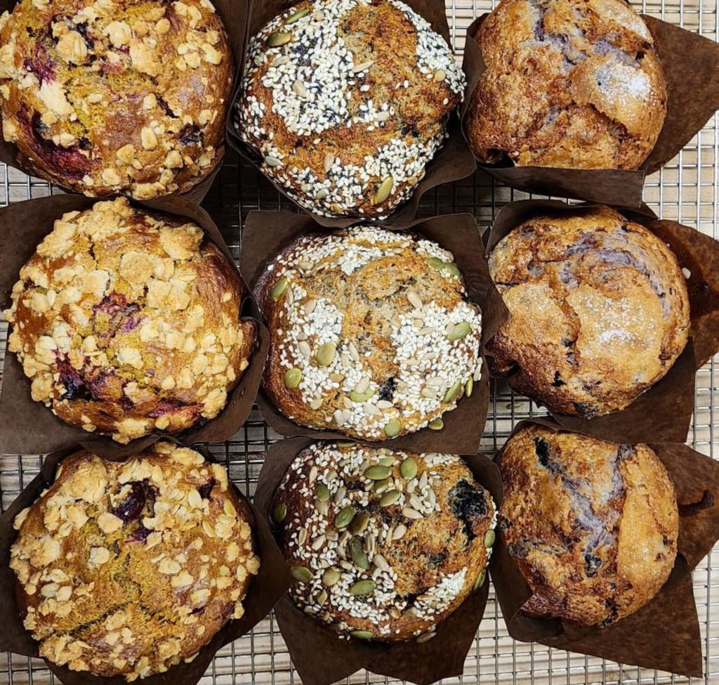 Freshly baked muffins at The Modern Bakeshop & Cafe in Revelstoke, BC