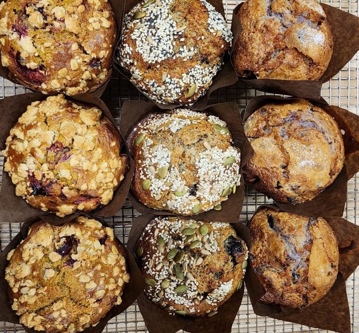 Freshly baked Muffins at The Modern Bakeshop & Cafe in Revelstoke, BC